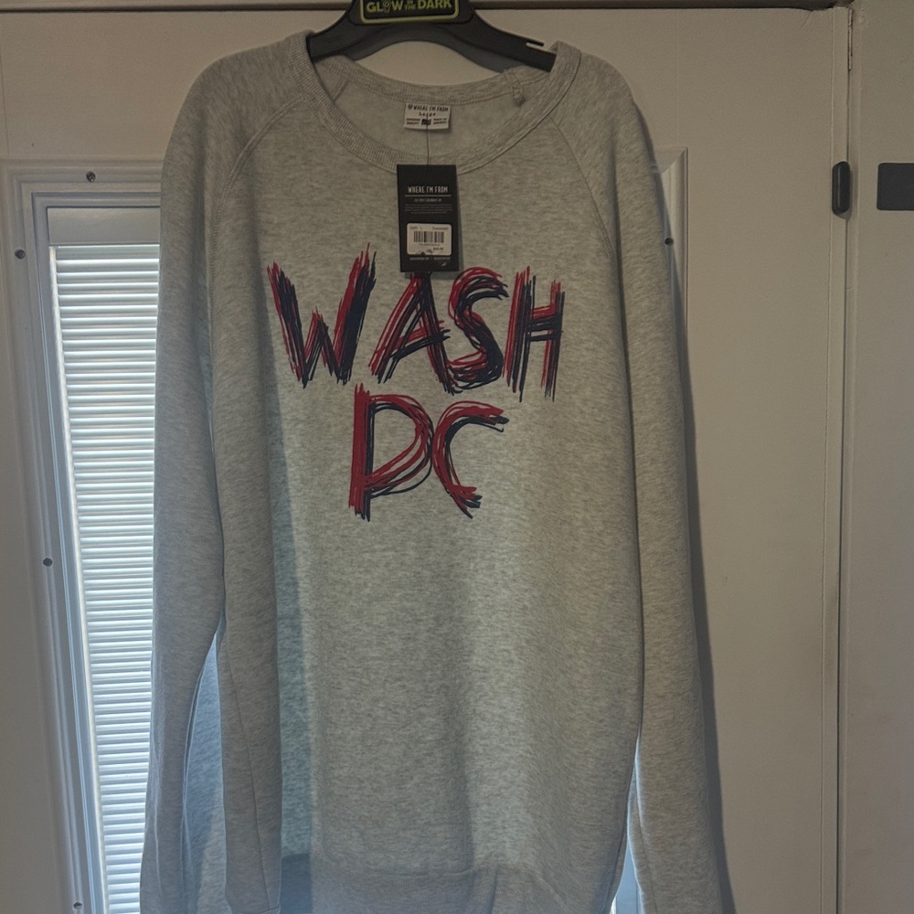 Where I'm From Gray Sweatshirt with Red and Blue Design
